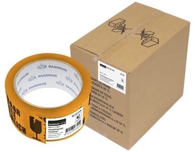 @Verpakkingstape Raadhuis PP 48mmx66m breekbaar doos a 36 rol low noise