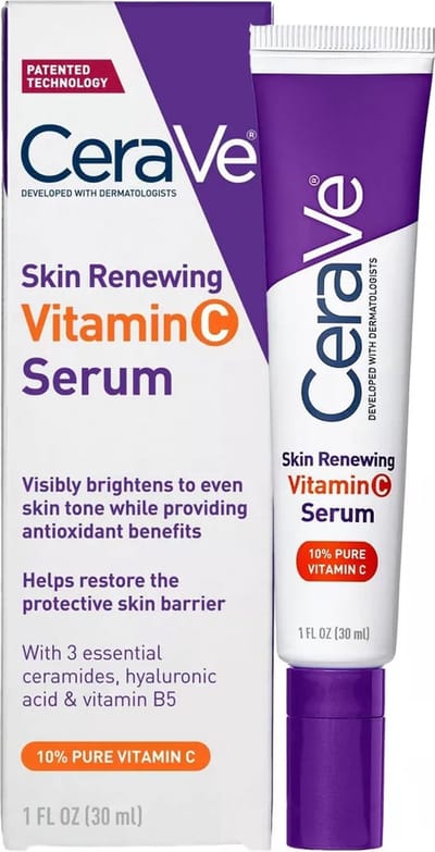 CeraVe Vitamin C Serum with Hyaluronic Acid, Skin Brightening Serum for Face with 10% Pure Vitamin C +B5 Geurvrij 30ml