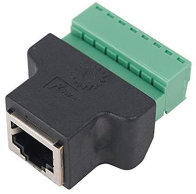 RJ45 Schroefklemadapter voor CCTV en DVR - Ethernet Verbindingsstuk (1 stuk)