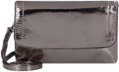 Gabor Schoudertas Avondtas Elissa Metallic Flap Bag Top Zip Metallic Grey Brons