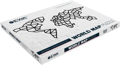 Houten Wereldkaart Puzzel - Decoratieve Wanddecoratie voor Thuis