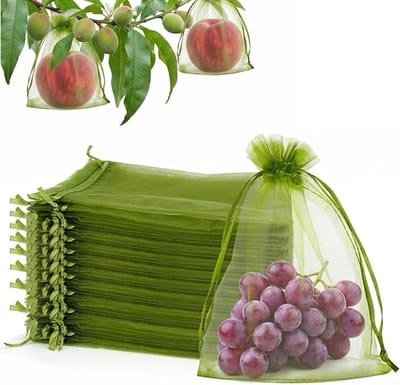 Set van 120 Beschermhoezen voor Druiven, Fruitbeschermzakken met Treksluiting voor Aardbeien, Blauwe Bessen en Tomaten tegen Vogels en Insecten