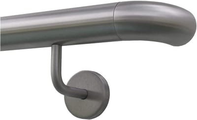 Roestvrijstalen Leuning - Trapleuning Wandleuning - Veiligheid Binnen Buiten - Schuine Houder Boog Eindstukken - 190 cm Diameter 33.7 mm