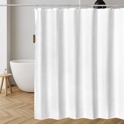 OKWISH Douchegordijnen - Douchegordijn - Schimmelbestendig - Waterdicht - Douchecabine - Badkamerdecoratie - Wit - Polyester