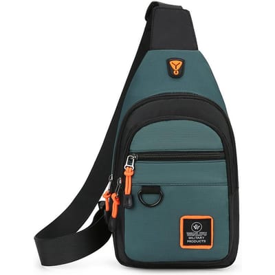 Casual Heren Borsttas Nylon Kleine Schoudertas Hardlopen Fiets Riem Sling Bag Outdoor Sport Crossbody Tas Reis Telefoon Tas Tas groen