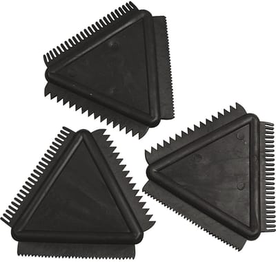 Structuurkam van rubber, afm 9 cm, zwart, 3 stuk/ 1 doos