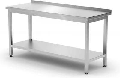 HENDI Muurwerktafel met schap – versterkt werkblad – verstelbare poten – 1200x600x850 mm