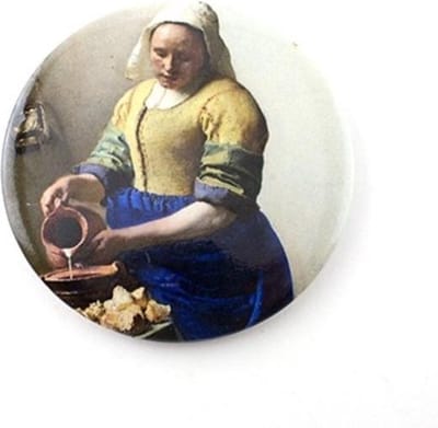 Lanzfeld - Zakspiegeltje Ø 80 mm - Make up spiegel - Vermeer - De Melkmeid