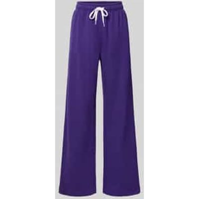 Wide leg sweatbroek van katoenmix met gestikt logo