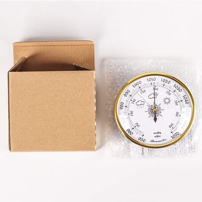 Luchtdrukmeter - Weerstation - Weersvoorspelling - Duurzaam materiaal - 128mm Diameter - Zilver