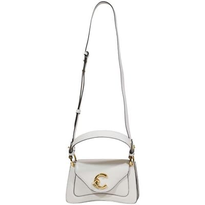 COCCINELLE Leren handtas schoudertas C-Me Calf Handbag Pearl crème