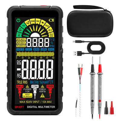 NAVOBIZ - Multimeter - Spanningsmeter - Universeel meter digitaal - 6000 counts - NCV detectie - Oplaadbare batterij - Zaklamp