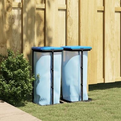 Afvalzakhouders - Vuilniszakstandaard - Afval Snel Verwerken - Opvouwbaar Ontwerp - 60 Liter Zakken - Zwart Blauw