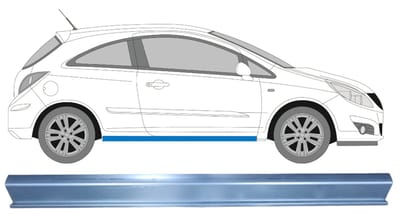 Reparatie dorpel voor Opel Corsa D 2006-2015 / Links = Rechts (symmetrisch)