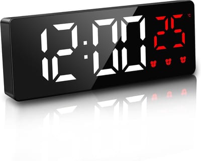 Digitale Nachtwekker met Temperatuur en Groot Display - 3 Alarmen, Snooze Functie, Spraakbediening