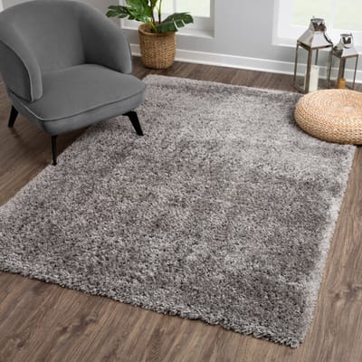 Muratap Porto soft fluffy vloerkleed hoogpolig effen donker 80x150 cm
