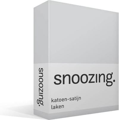 Snoozing - Katoen-satijn - Laken - Eenpersoons - 150x260 cm - Grijs