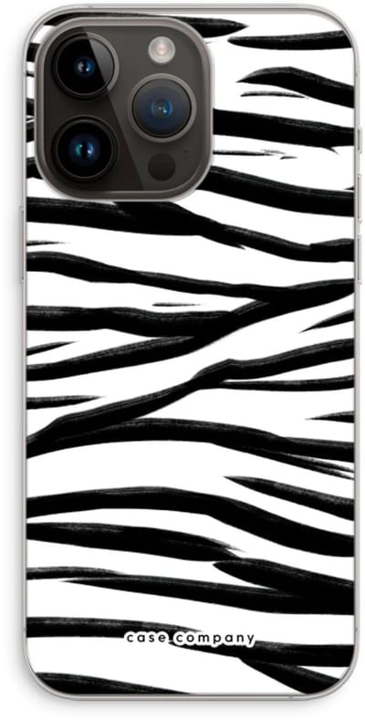 Case Company® - Hoesje geschikt voor iPhone 14 Pro Max hoesje - Zebra pattern - Soft Cover Telefoonhoesje - Bescherming aan alle Kanten en Schermrand