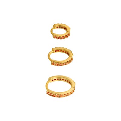 Earrings Set of Circles - Yehwang - Oorringenset - One size - Goud/Oranje