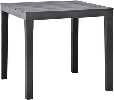 Tuin Eettafel - Terras Tafel - Buiten Dineren - Vierkant Kunststof - 78 x 78 x 72 cm - Antraciet