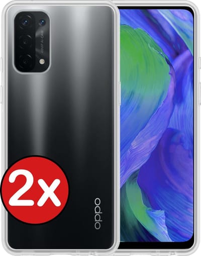 Hoesje - 2 Stuks - Geschikt voor OPPO A54 5G - Sterk & Shockproof - Telefoonhoes - Back Cover - Case Siliconen - Telefoon Hoes - Transparant