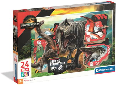 Clementoni Kinderpuzzel Jurassic World - Puzzel 24 Maxi Stukjes - Legpuzzel voor je Kind - Educatief Speelgoed - Puzzels voor Kinderen vanaf 3 Jaar