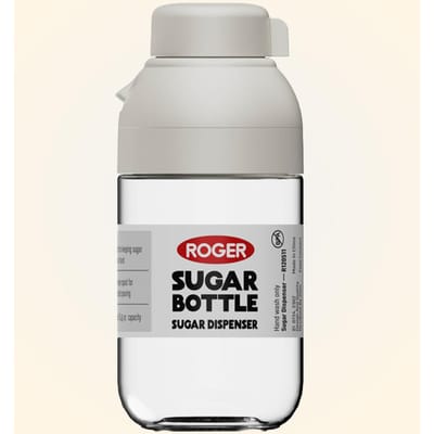 WMMO 0.5g Doseer Zoutstrooier Druk & Giet 2 in 1 Suikerdispenser Zoutvat Specerijen Peper Fles Specerijenpot Kruiden Glazen Fles gray
