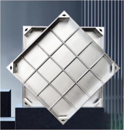 Roestvrijstalen Putdeksels - Rioolgootafdekkingen Septic Tank - Buitenruimtes Afdekken - Heavy-Duty Draagvermogen - 45 x 45 x 8 cm - Zilver