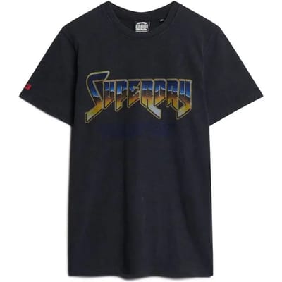 Superdry Rock Graphic Band T-shirt Met Korte Mouwen Blauw S Man