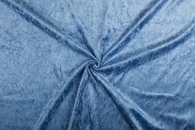 Velours de panne stof - Indigoblauw 3 - 1 meter