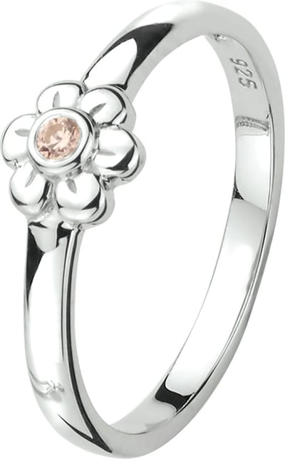Zilver Gerhodineerde Kinderring bloem zirkonia 1330235 15.00 mm (47)
