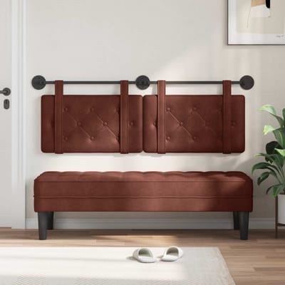 vidaXL - Hangend - hoofdbord - Glanzend - Bruin - Antiek - PU