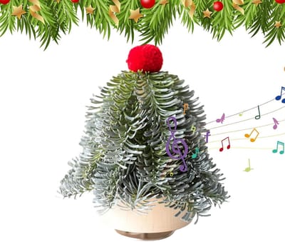 Draaiende Muziekdoos - Kerstdecoratie Figurine - Winterse Feestdagen - Handopwinding Mechanisme - 16x17x8.5cm