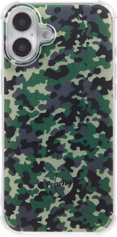 Peachy Camo Survivor TPU met versterkte hoeken hoesje geschikt voor iPhone 16 Plus - Army Green