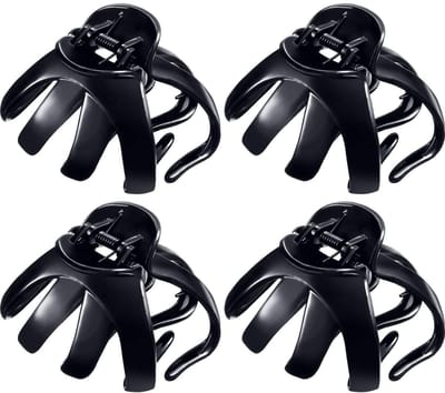 Dailygoods- Octopusklemmen 4 Stuks - Grote Grip - Haarclips voor Dik Haar - Duurzaam PC-Plastic - Geschikt voor Meisjes/Vrouwen - 8,5 cm Groot formaat