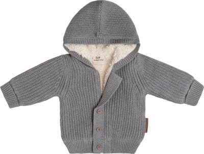 Baby's Only Vestje met capuchon teddy Soul - Grijs - 68 - 100% ecologisch katoen - GOTS