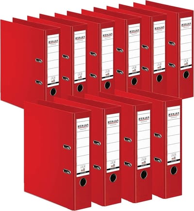 Premium Ordners - Dossiermappen Ringbanden - Documenten Archiveren - Randbescherming Rado Oogjes - 8 cm Breed DIN A4 - Rood