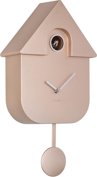 Karlsson Koekoeksklok Modern Cuckoo Metallic - Rosé goud - 21.5x8.5x41cm - Wandklok Scandinavisch