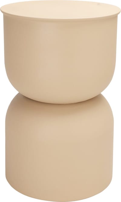 In & Out Deco Bijzettafel - Metaal - Organisch - kleur Beige - Hoog 46 cm - Rond 31 cm