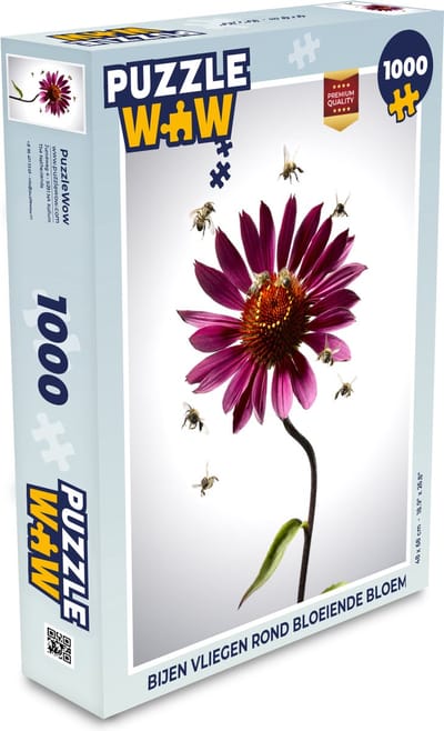 Puzzel Bijen vliegen rond bloeiende bloem - Legpuzzel - Puzzel 1000 stukjes volwassenen