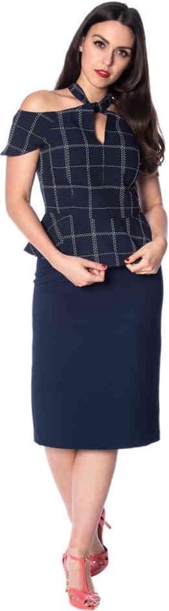 Dancing Days - CHILL CHECKS PEPLUM Off shoulder top - Peplum - XS - Blauw
