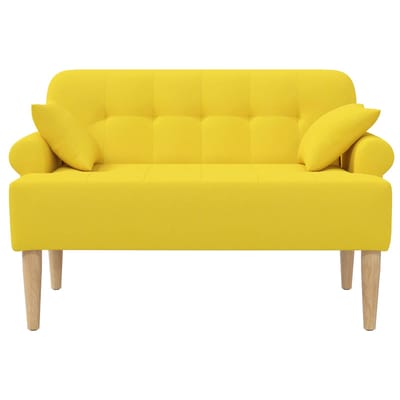 vidaXL - Lovingseat - met - knoopge - tuft - Licht - Geel - 120 - x - 65 - x - 79 - cm - Stof
