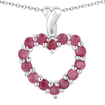 Vira Jewels Anhänger mit Kette 925 Sterling Silber rhodiniert Rubin