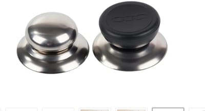 Han‑Bar® Universele Pandekselknoppen – Set van 2 – Staal & Hittebestendig Kunststof – 6 × 3 cm – Inclusief Schroeven – Vervangknoppen voor Pannen & Deksels