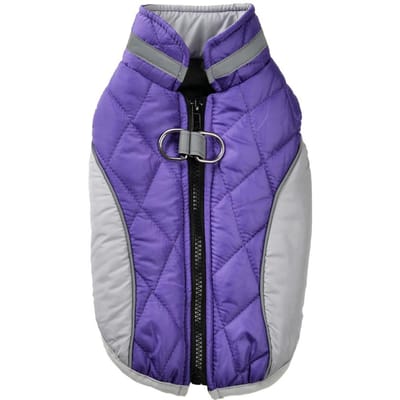 Winter Warm Hond Jasjas Voor Kleine Middelgrote Hond Reflecterend Waterdicht D-Ring Puppy Kleding Chihuahua Franse Bulldog Huisdier Kostuum (Purple,XS（old）) paars