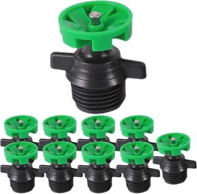 Tuinsproeier gazon - Slangkop sproeier - Planten water geven - 360 graden draaibaar - 10 stuks - Groen