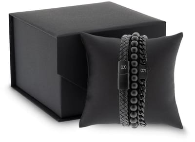 STEEL & BARNETT - Geschenkset Heren - Triple Set Black Editions - Zwart - Maat S