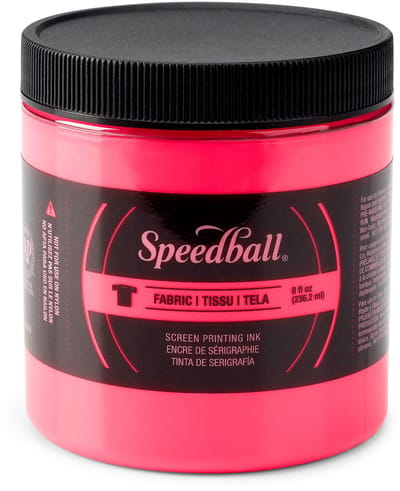 Fabric ink fluo hot pink screen printing -Speedball