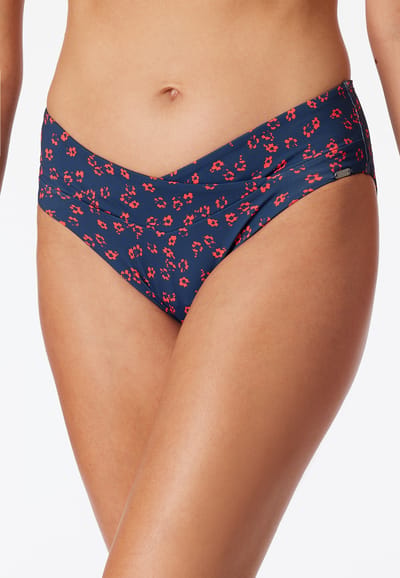 Midi bikinislip V-vorm bloemenprint multicolour - Aqua Mix & Match S