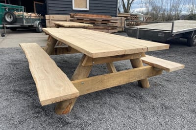 Rockwood® Landschapspicknicktafel Eiken / Kastanje 200cm 2.00m Exclusief rugleuning